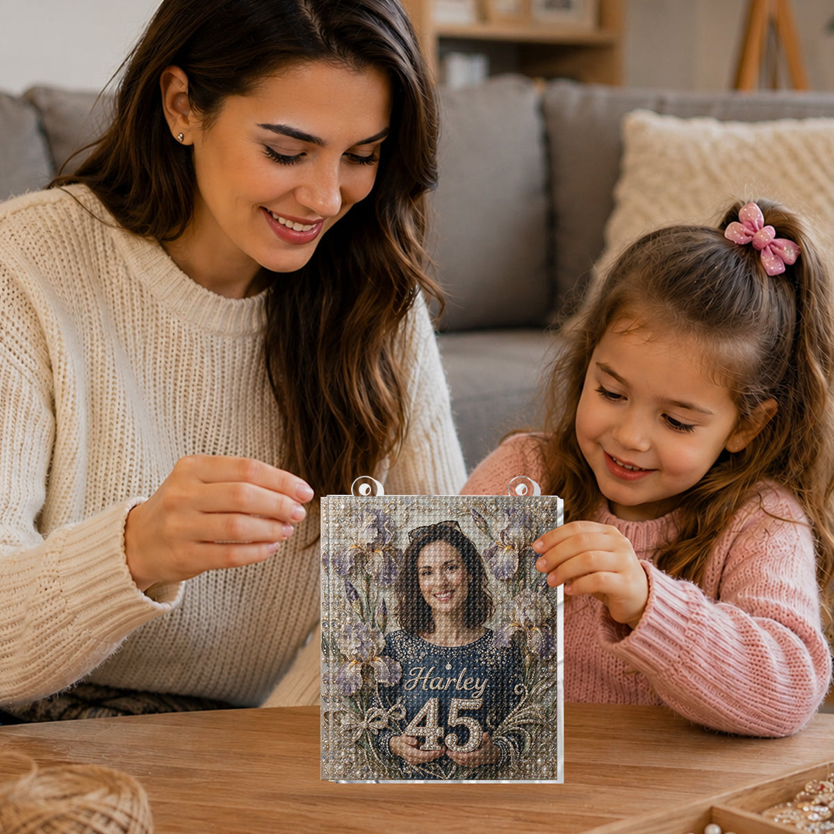 Personalized 45th Birthday Middle-Aged Woman Diamond Painting Ornament Kit