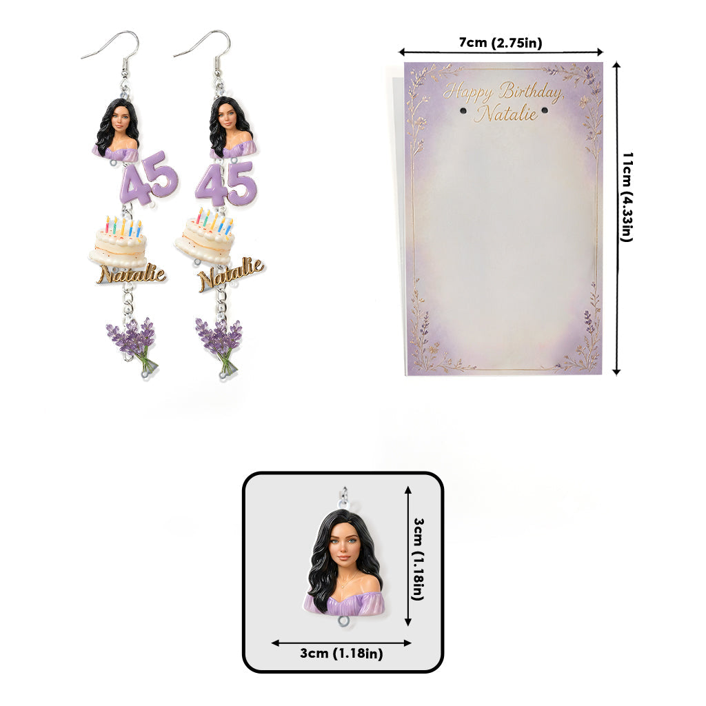 Personalized 21st Birthday Latina Woman Earrings with Display Card Gift for Her