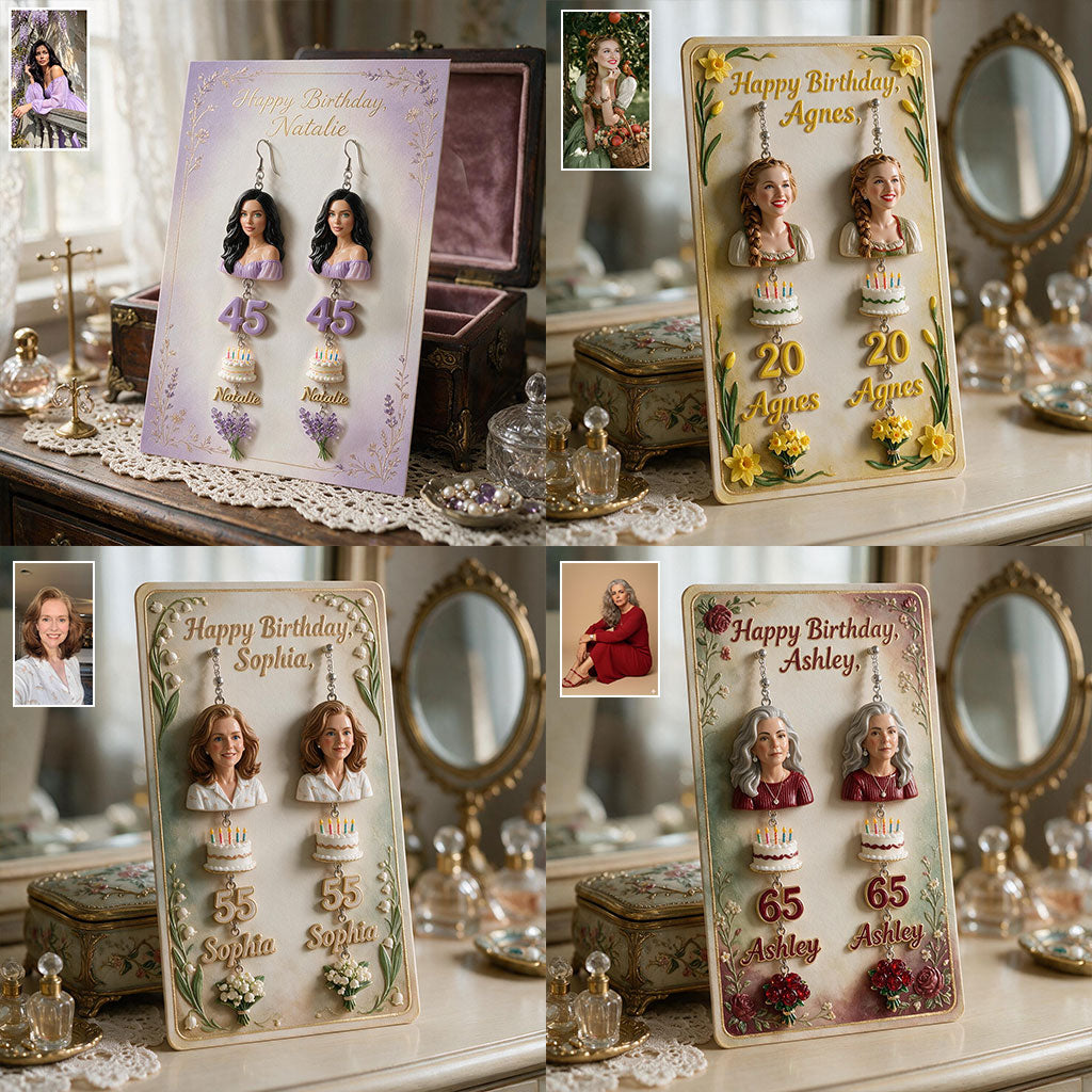 Boucles d'oreilles personnalisées pour le 70e anniversaire d'une femme latina avec carte, cadeau pour grand-mère, maman, épouse