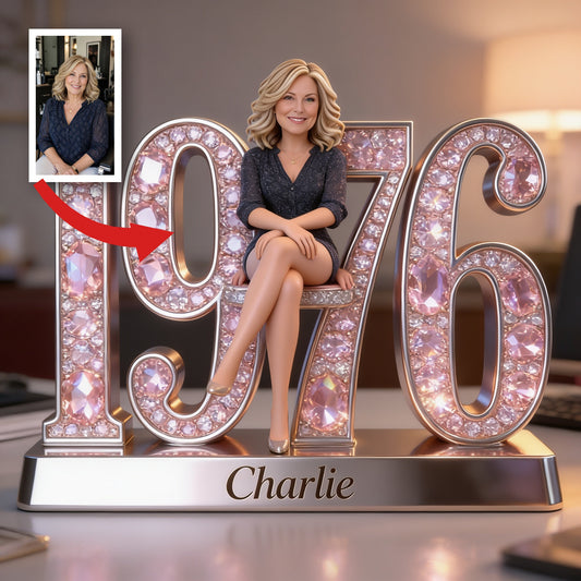 Personalized 50th Birthday Middle-Aged Woman Custom Shaped Acrylic Plaque Gift For Her
