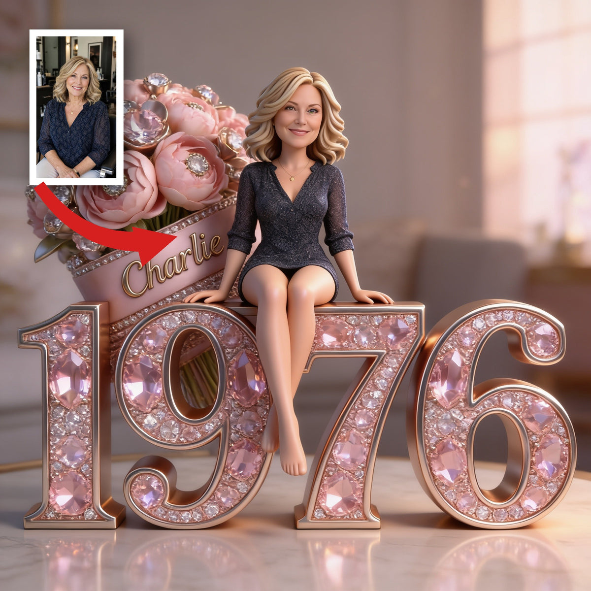 Personalized 50th Birthday Middle-Aged Woman Custom Shaped Acrylic Plaque Gift For Her