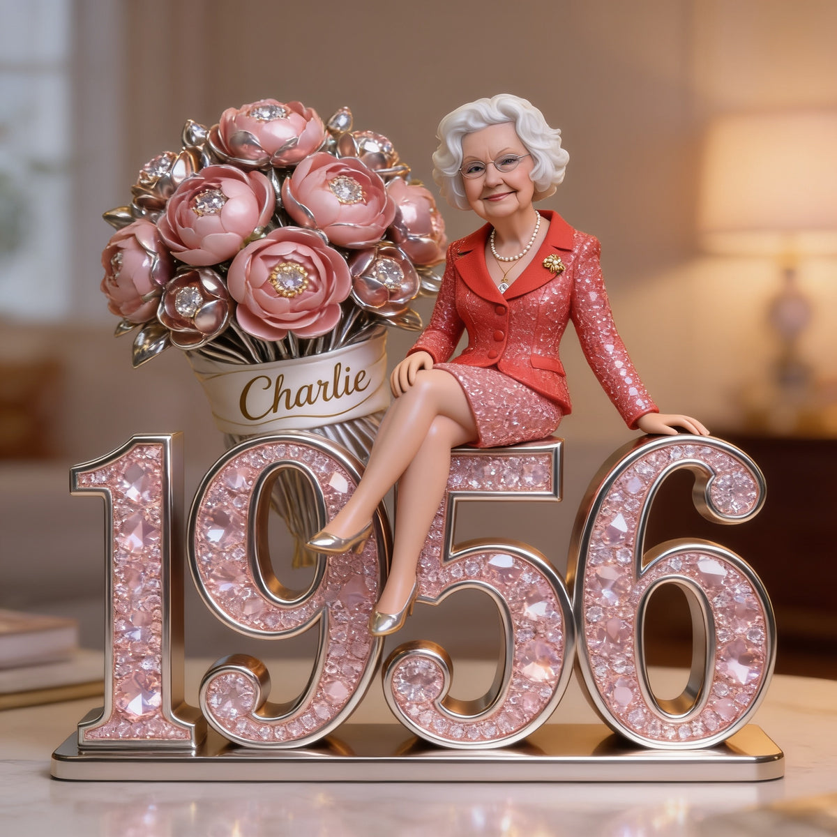 Personalized 70th Birthday Older Woman Custom Shaped Acrylic Plaque Gift for Mom Grandma Wife