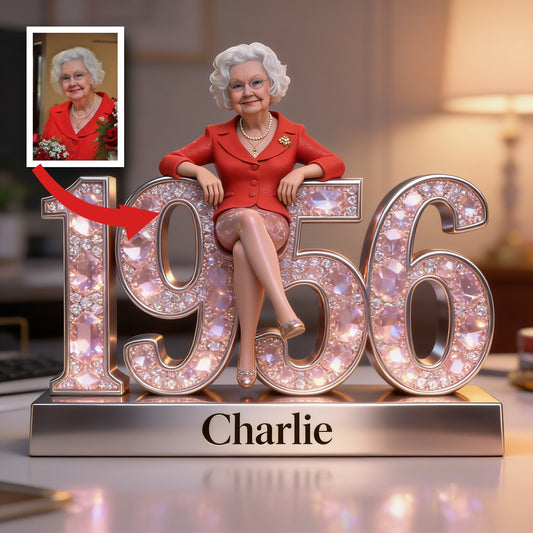 Personalized 70th Birthday Older Woman Custom Shaped Acrylic Plaque Gift For Her