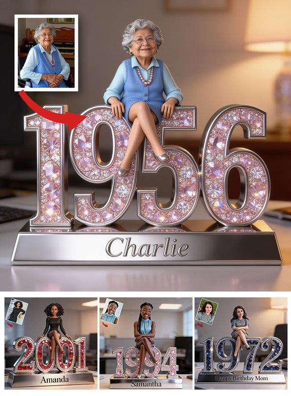 Personalized 70th Birthday Older Latina Woman Custom Shaped Acrylic Plaque Gift For Her