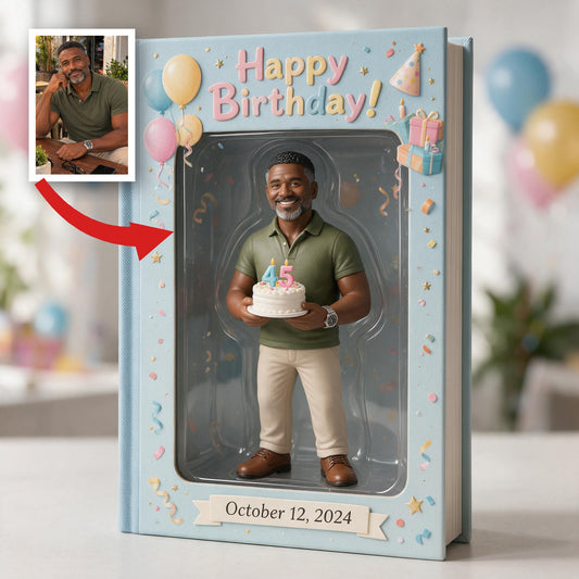 Personalized 45th Birthday Middle-Aged Black Man Leather Journal Gift for Him