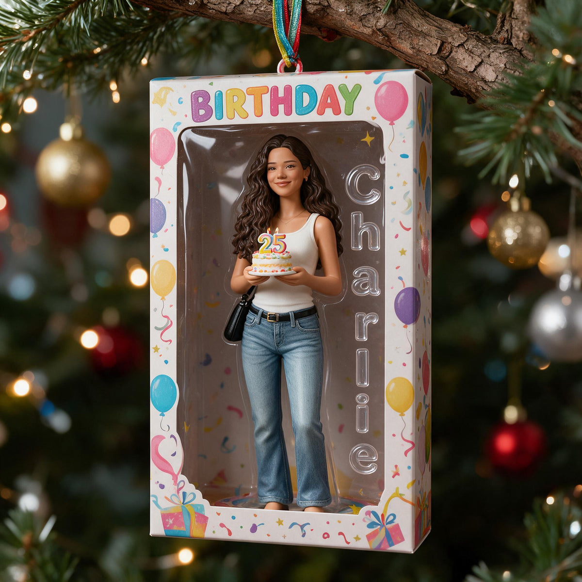 Personalized 25th Birthday Latina Woman Ornament Milestone Gift