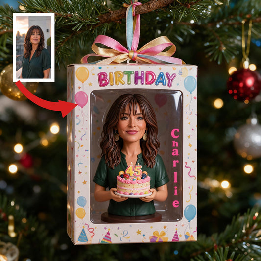Personalized 45th Birthday Middle-Aged Latina Woman Keepsake Ornament