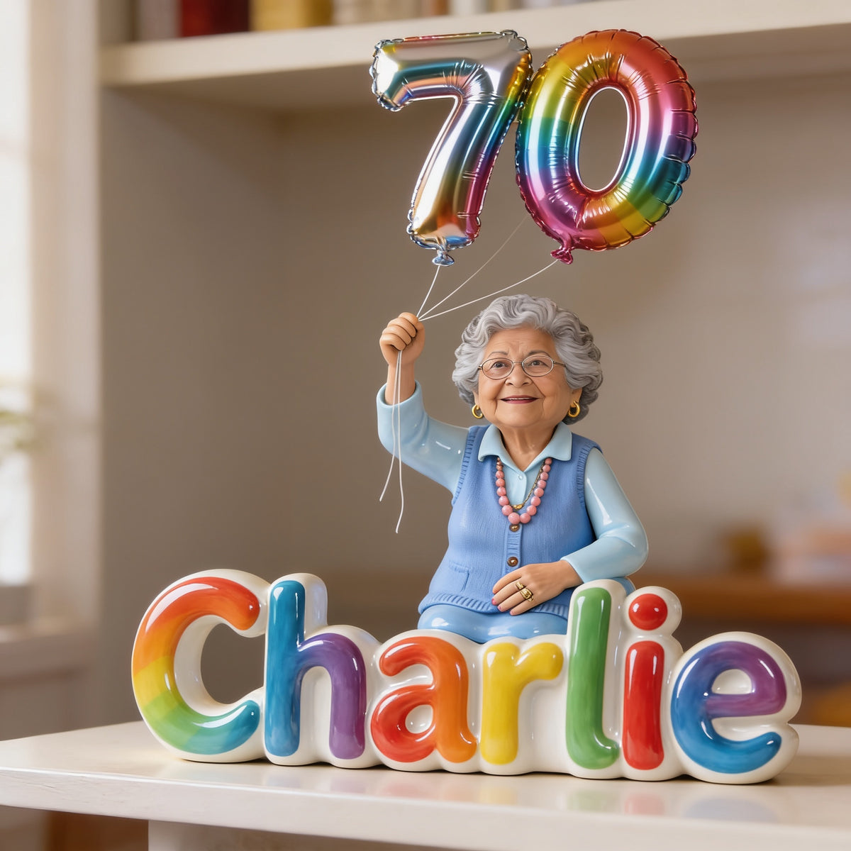 Personalized 70th Birthday Older Latina Woman Custom Acrylic Plaque Gift