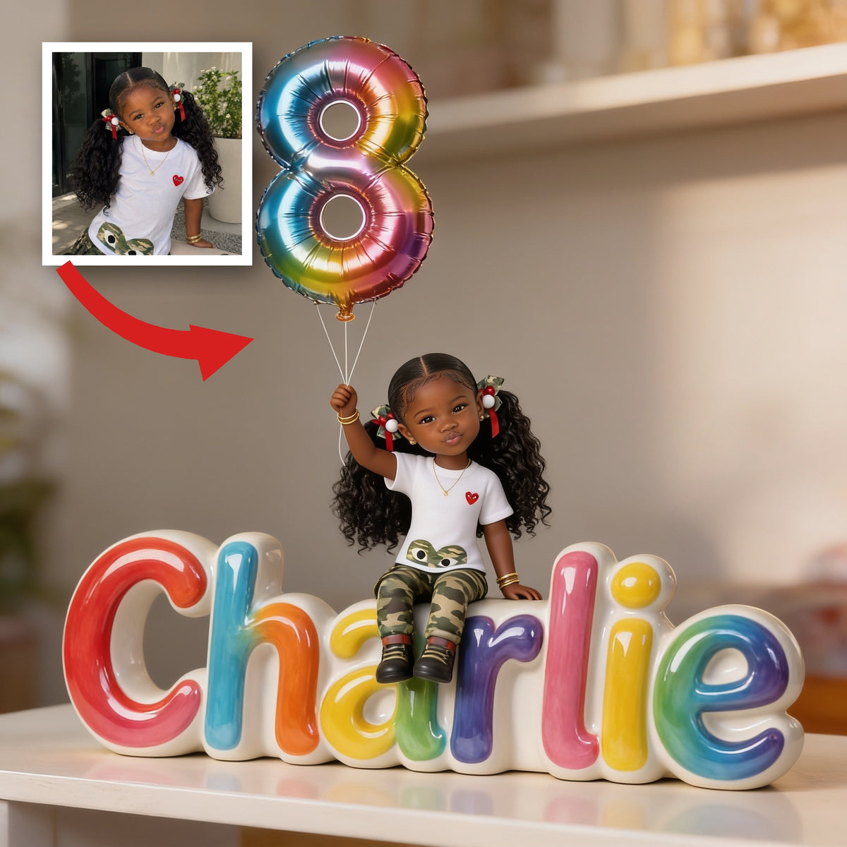 Plaque Acrylique Personnalisée Anniversaire Fille Noire Cadeau Enfant