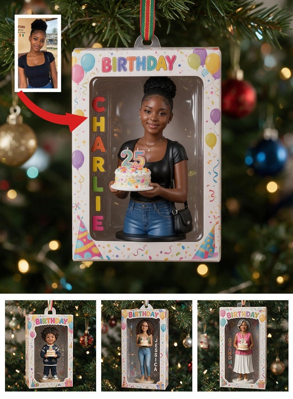 Personalized 25th Birthday Black Woman Ornament