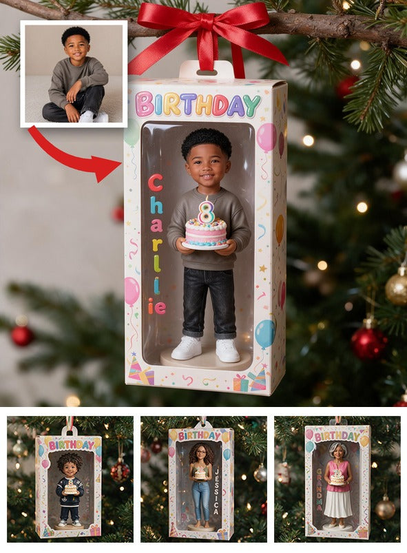 Personalized Birthday Black Little Boy Ornament Son Grandson Nephew Gift