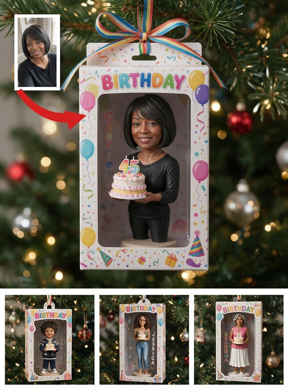Personalized 45th Birthday Middle-Aged Black Woman Keepsake Ornament