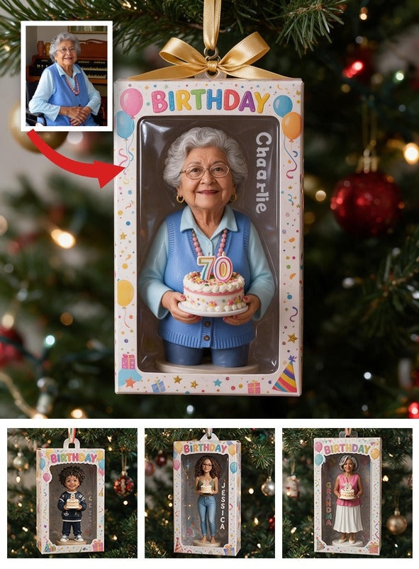 Personalized 70th Birthday Older Latina Woman Ornament Grandma Gift