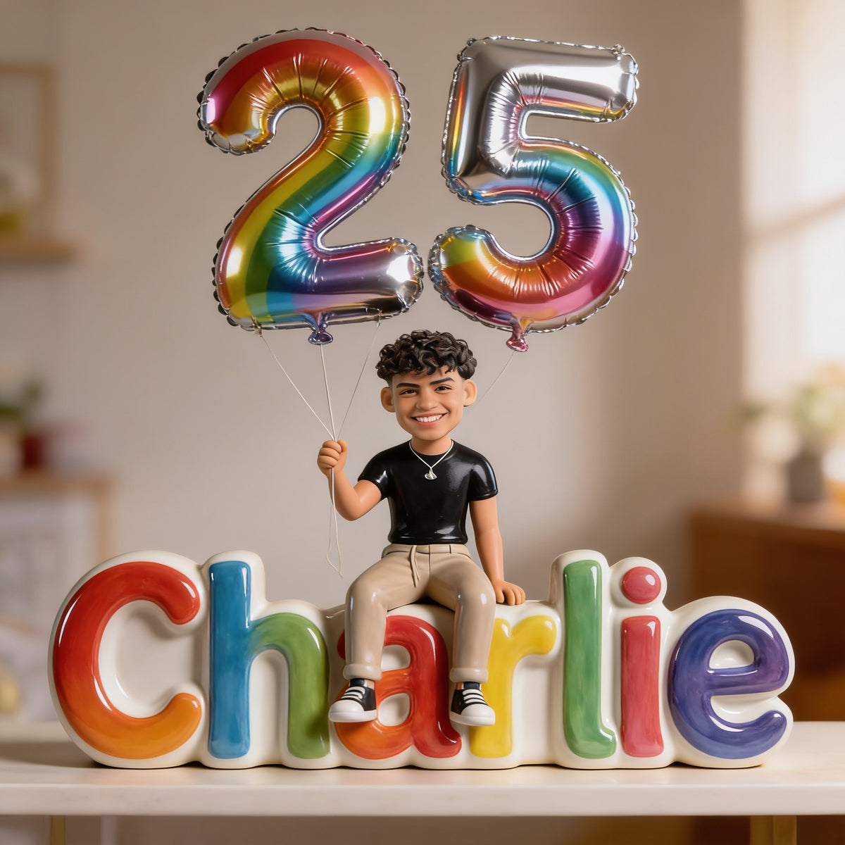 Personalized 25th Birthday Latino Man Custom Shaped Acrylic Plaque Gift for Him