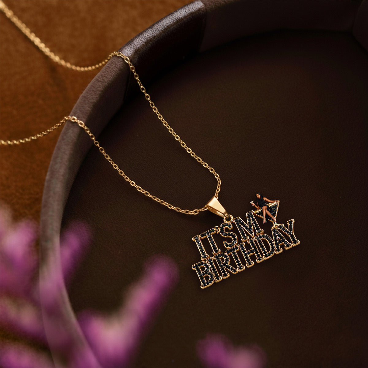 Personalized 70th Birthday Older Woman Pendant Necklace & Stud Earrings Set