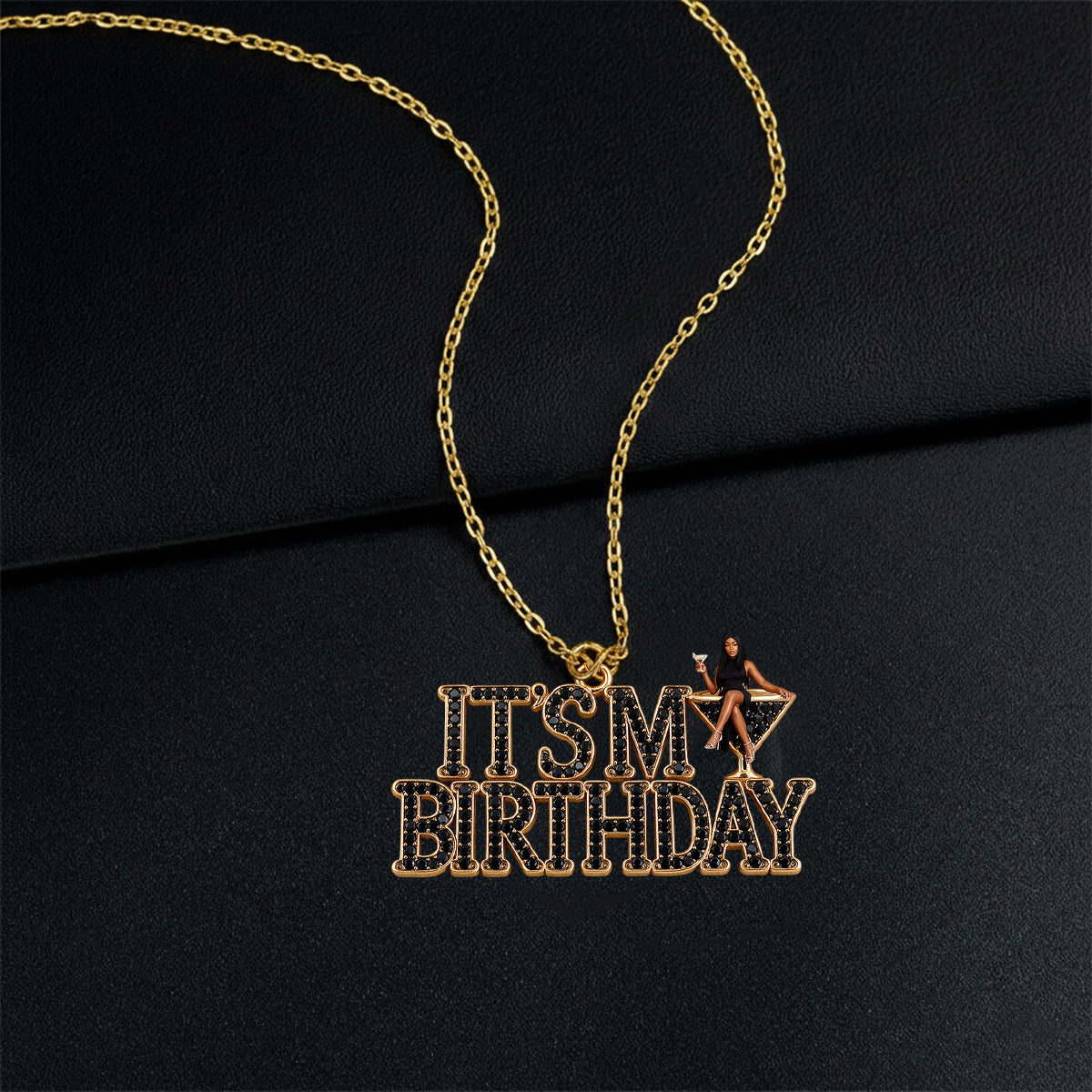 Personalized 70th Birthday Older Latina Woman Pendant Necklace & Stud Earrings Jewelry Set