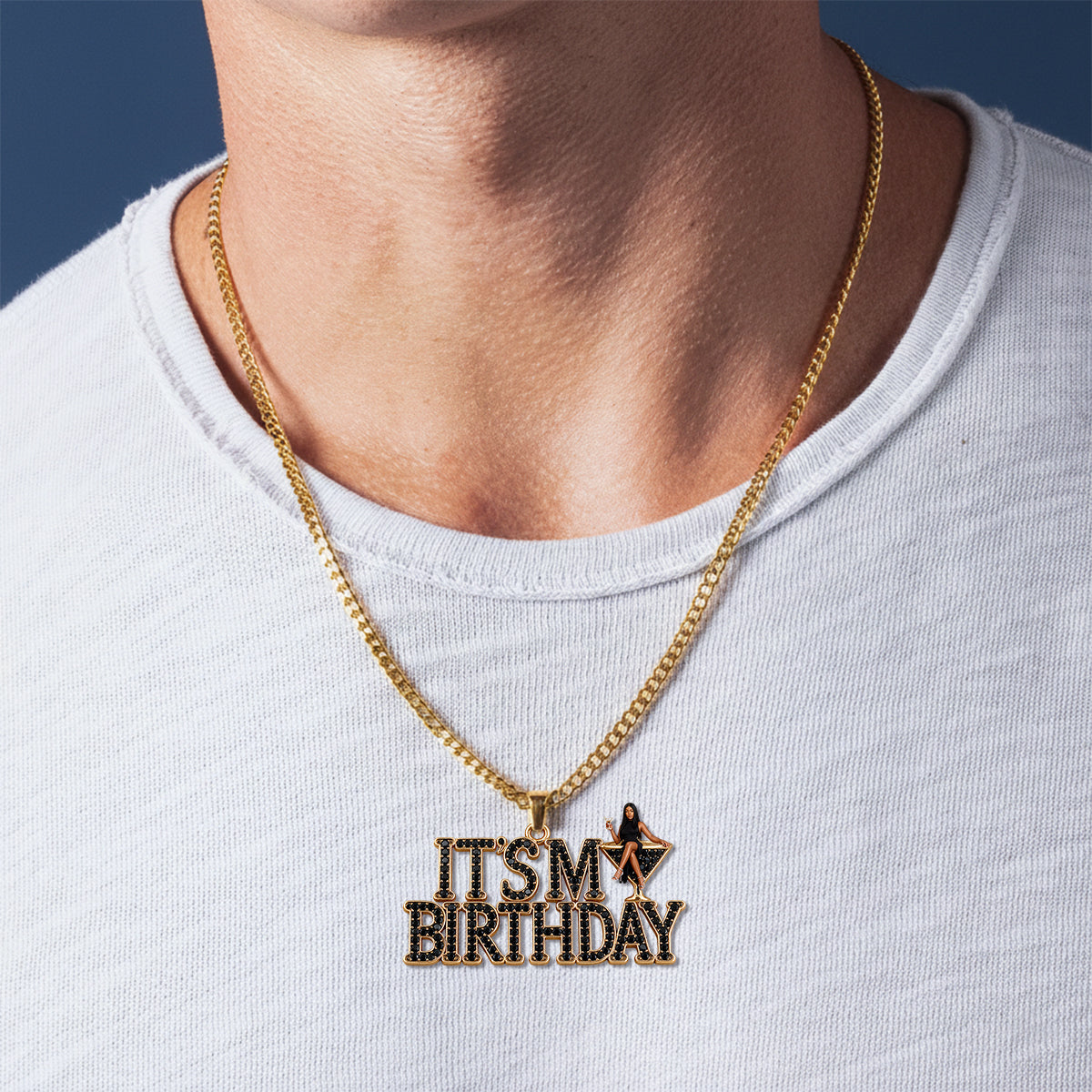 Personalized 50th Birthday Middle-Aged Woman Pendant Necklace & Stud Earrings