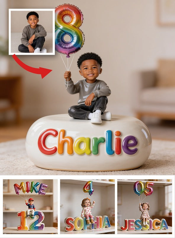 Personalized Birthday Black Little Boy Custom Shaped Acrylic Plaque Gift for Son Grandson