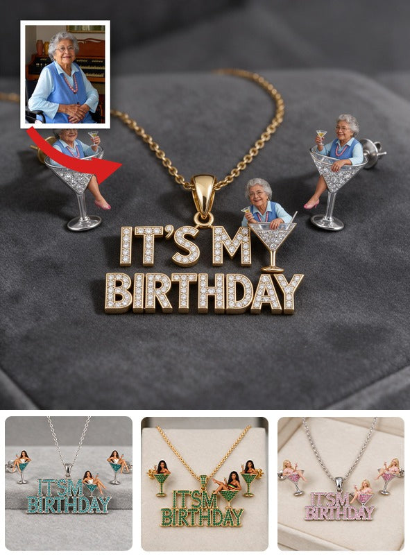 Personalized 70th Birthday Older Latina Woman Pendant Necklace & Stud Earrings Jewelry Set