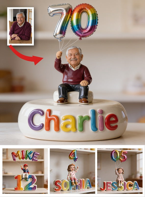 Personalized 70th Birthday Older Latino Man Custom Shaped Acrylic Plaque Gift for Dad Grandpa