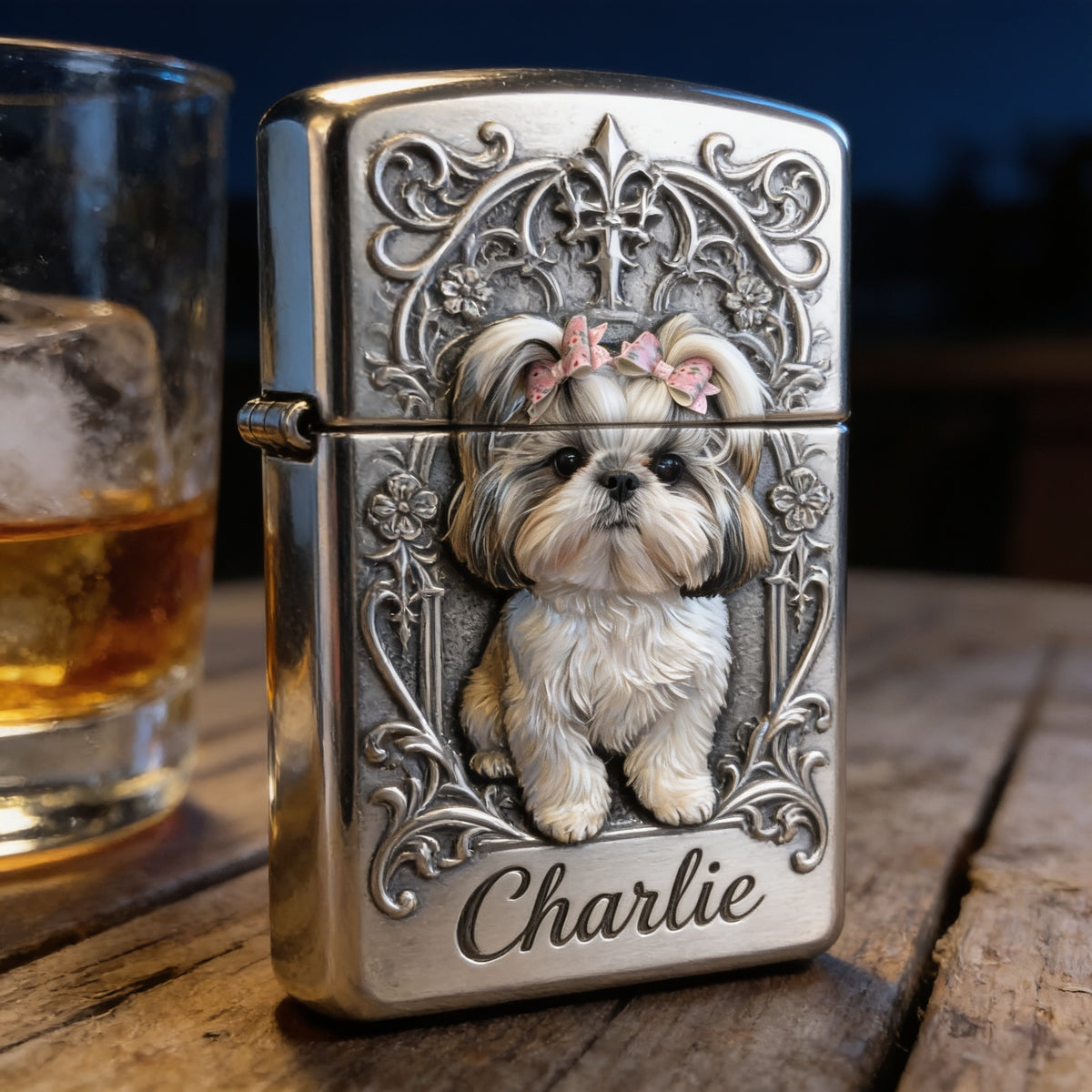 Personalized Fluffy Shih Tzu Lighter Custom Pet Lover Gift