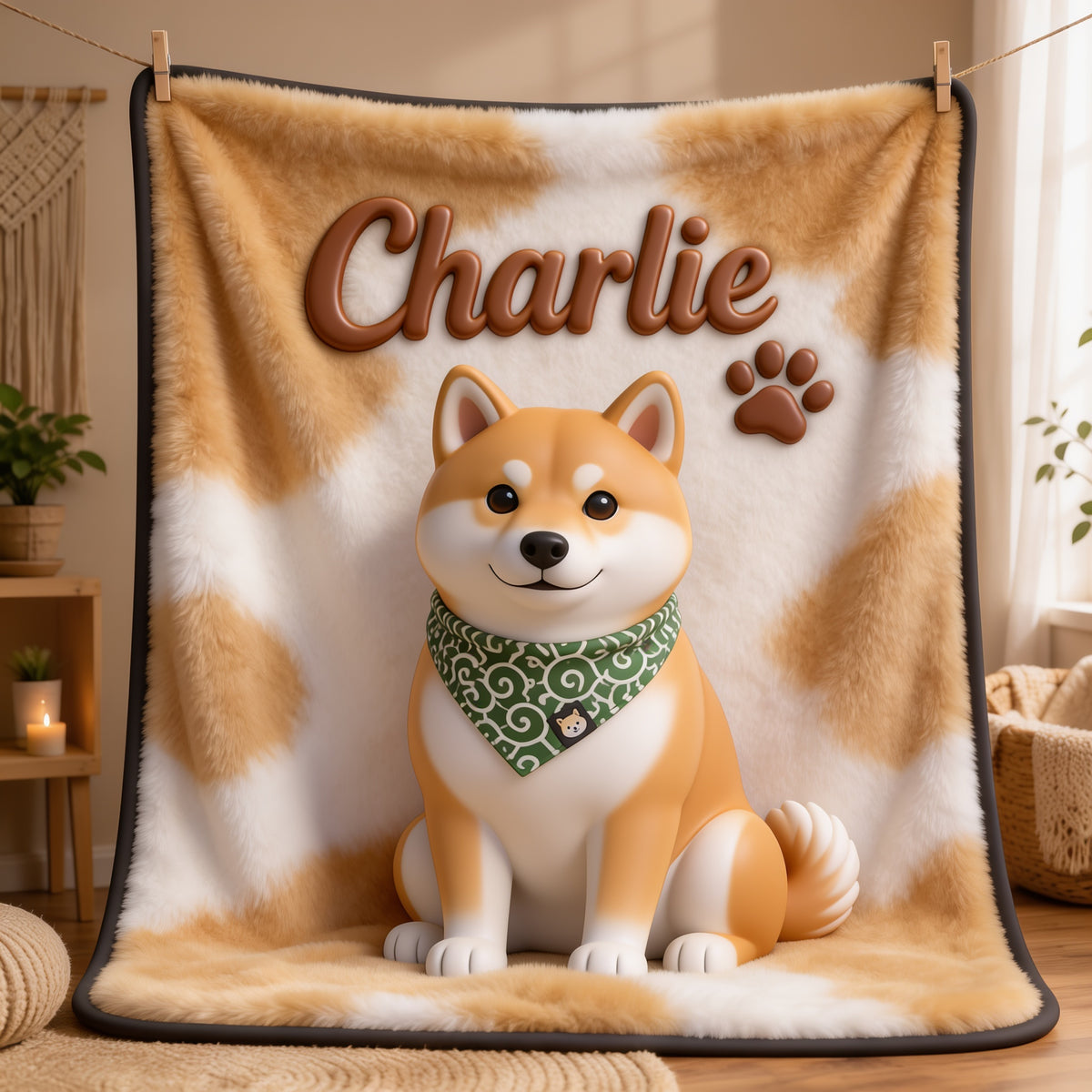 Personalized 2018-2028 Shiba Inu Dog Blanket Soft Custom Pet Throw Gift