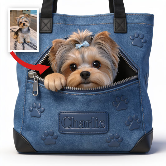 Personalized Yorkshire Terrier Tote Bag Custom Pet Dog Lover Gift