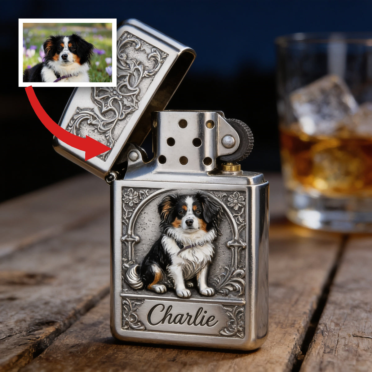 Personalized Miniature Australian Shepherd Lighter Custom Dog Owner Gift