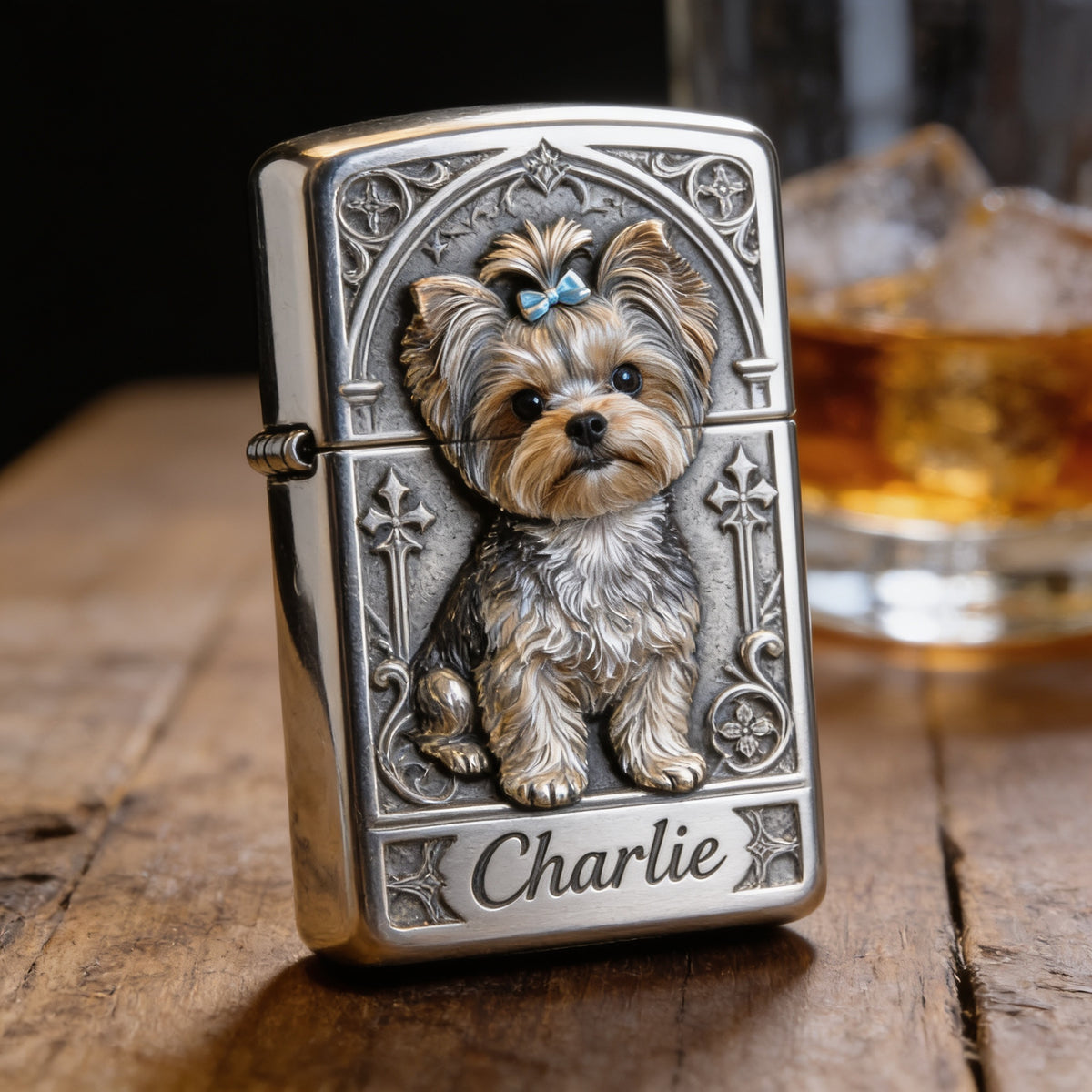 Personalized Long Coat Yorkshire Terrier Lighter Pet Lover Gift
