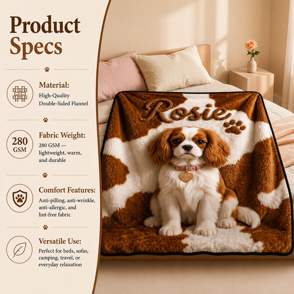 Personalized Adult Golden Retriever Pet Blanket Gift for Dog Lovers