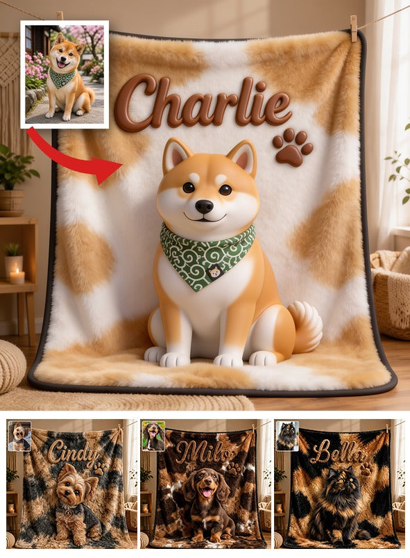 Personalized 2018-2028 Shiba Inu Dog Blanket Soft Custom Pet Throw Gift