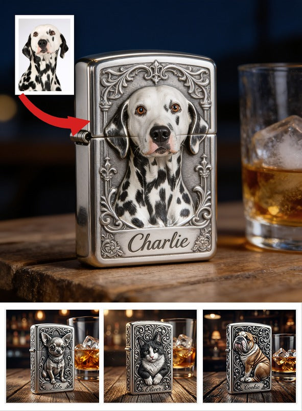 Personalized Black and White Dalmatian Lighter Custom Pet Owner Gift