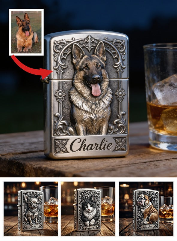 Personalized Black and Tan Adult German Shepherd Lighter Dog Owner Gift