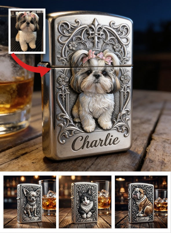 Personalized Fluffy Shih Tzu Lighter Custom Pet Lover Gift