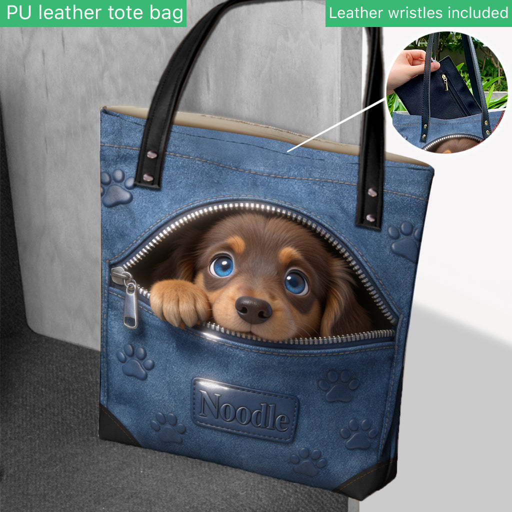 Personalized Tan and White Pembroke Welsh Corgi Tote Bag for Dog Lovers