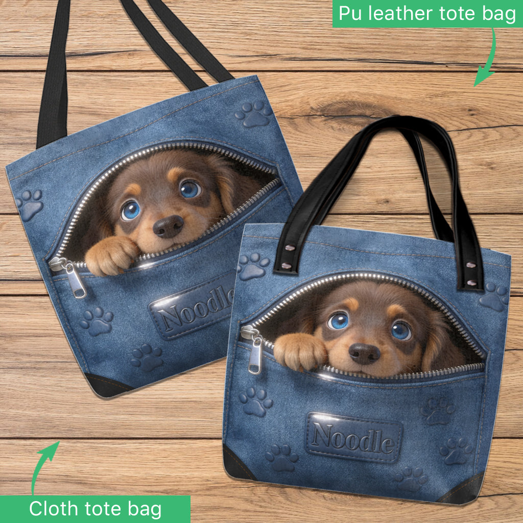 Personalized Tan and White Shiba Inu Tote Bag Dog Lover Gift