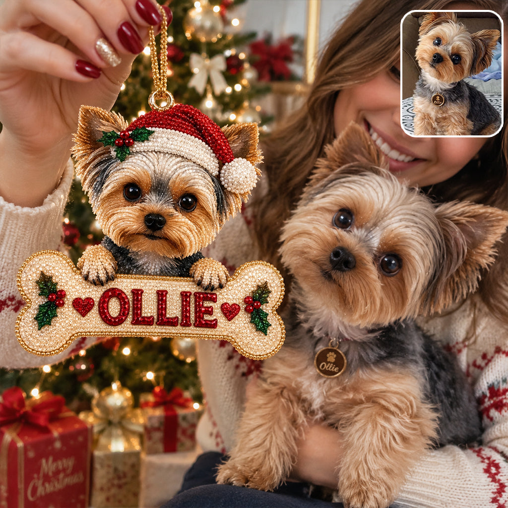 Personalized Christmas Siberian Husky Diamond Painting Ornament Kit