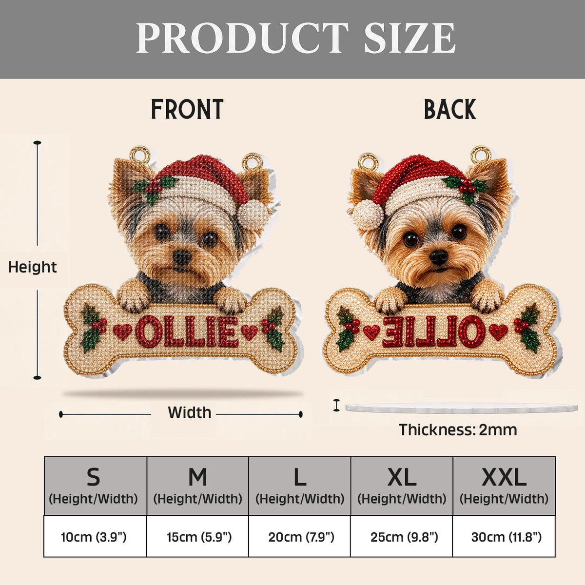 Personalized Christmas Siberian Husky Diamond Painting Ornament Kit