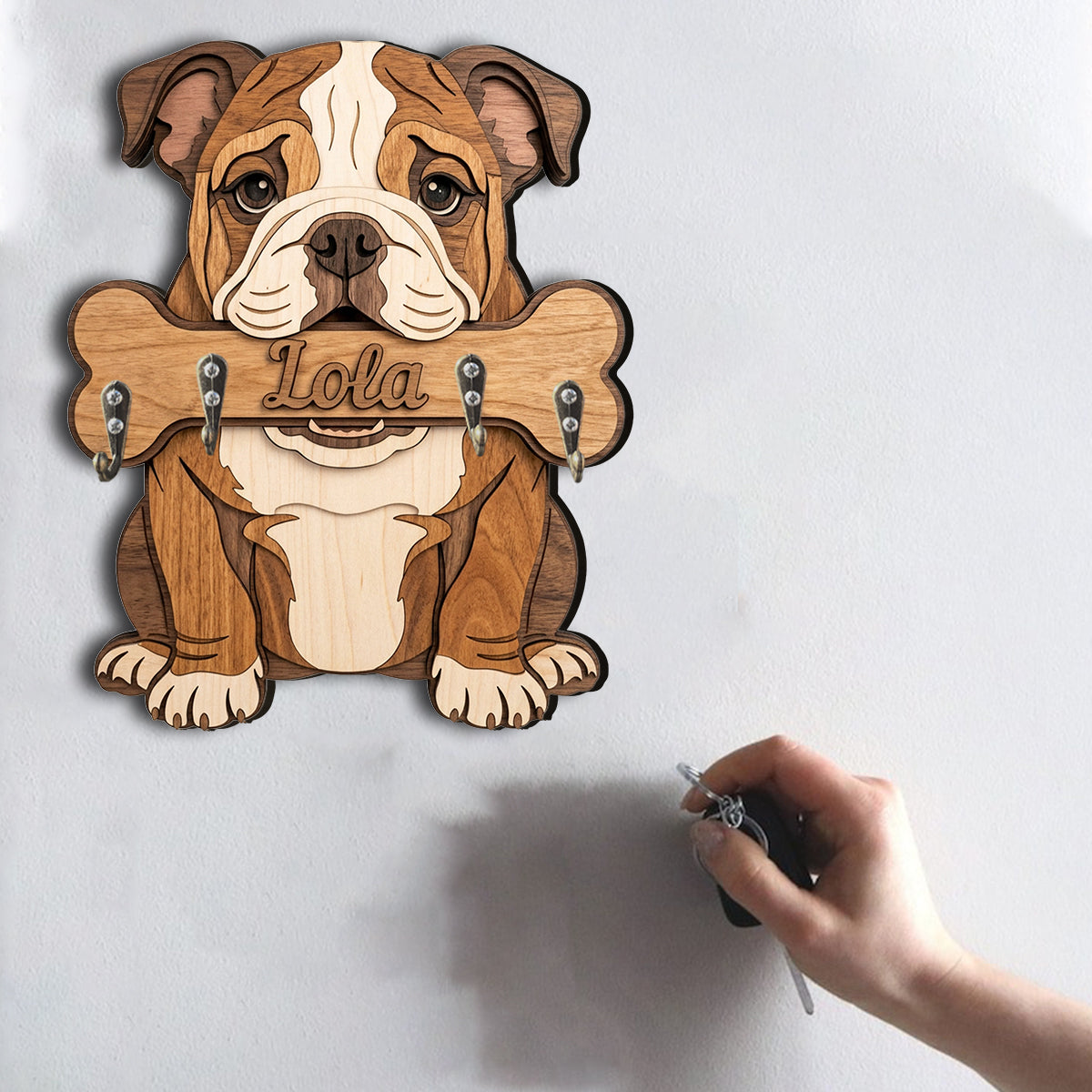 Personalized Siberian Husky Wooden Wall Mounted Key Rack Holder