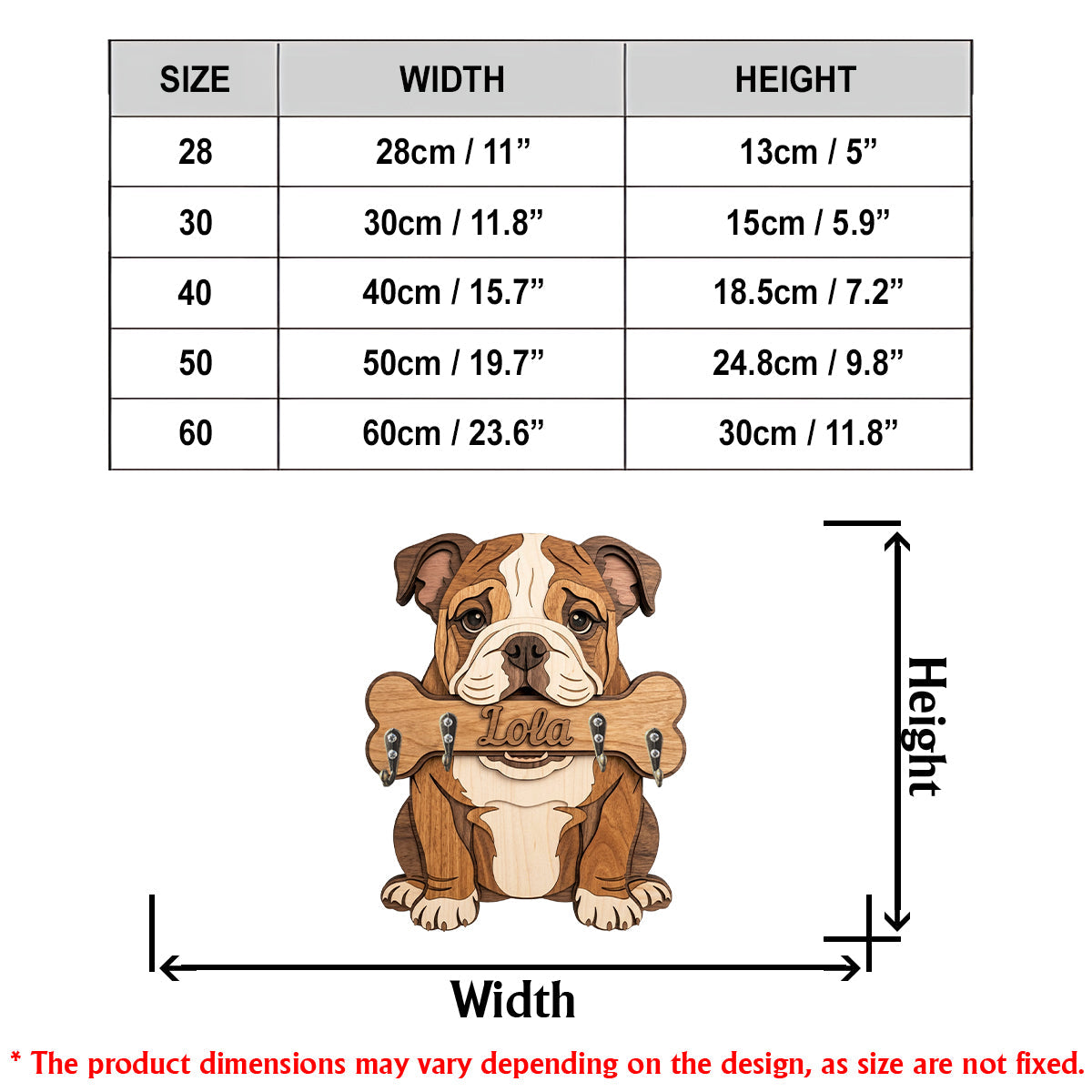 Personalized Fluffy Shih Tzu Wooden Key Rack Custom Wall Hanging Organizer
