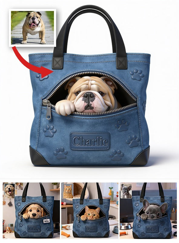Personalisierte Fawn Weiße Bulldoggen Tragetasche für Hundeliebhaber