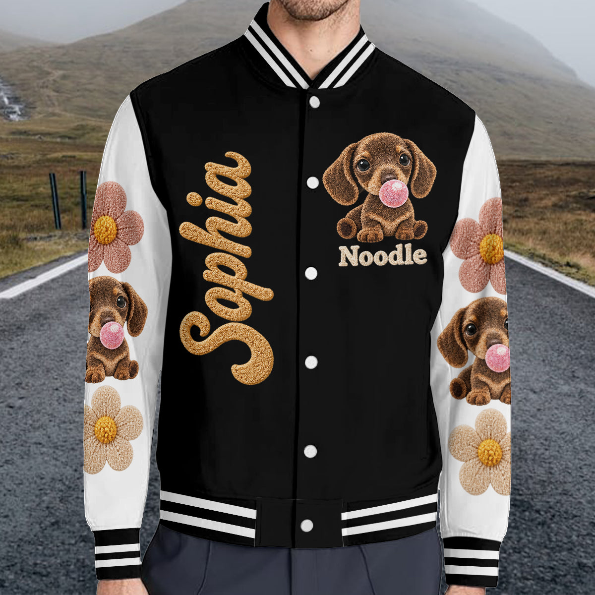 Personalized Adult Golden Retriever Varsity Jacket Custom Dog Lover Outerwear