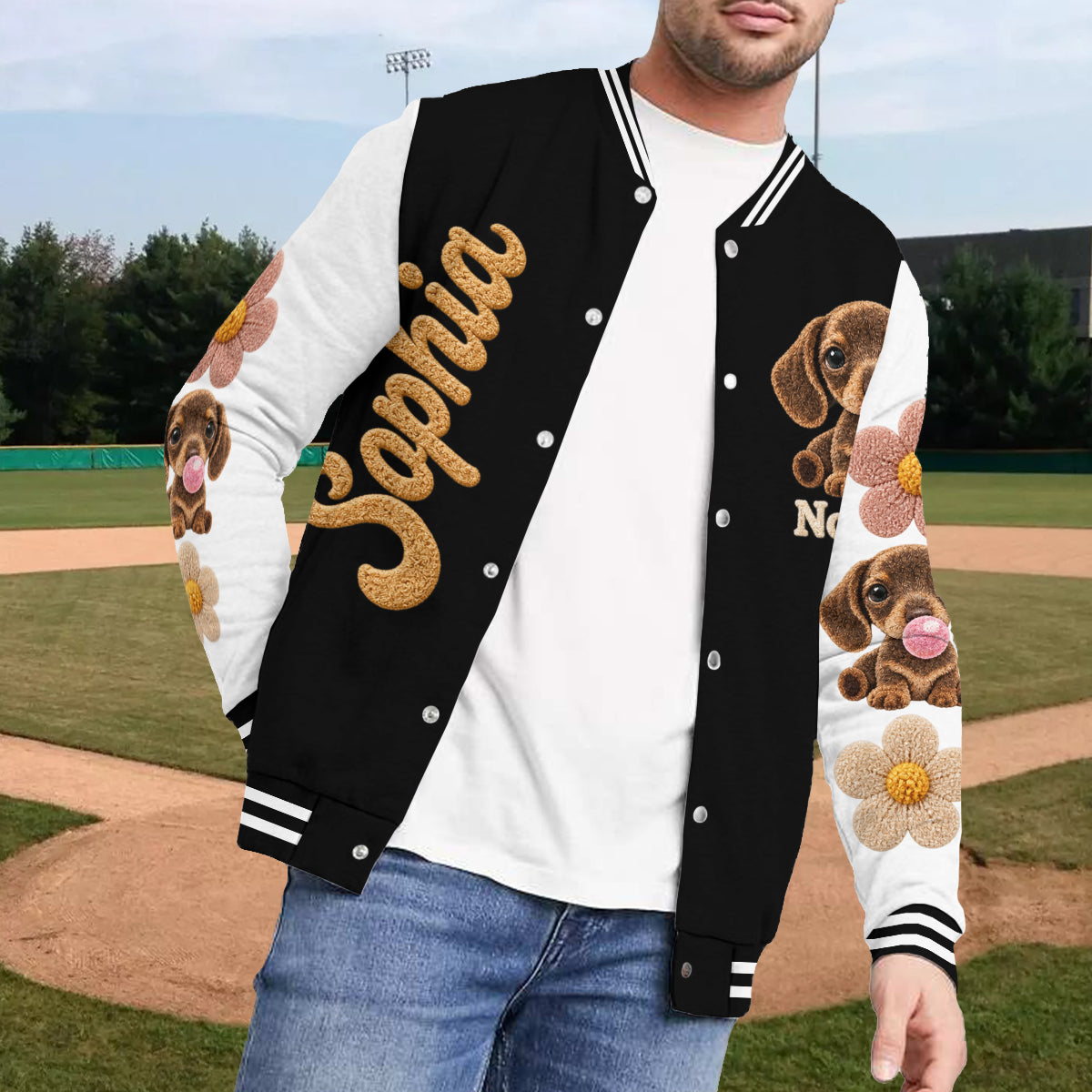 Personalized Adult Black and Tan German Shepherd Varsity Jacket Dog Owner Gift