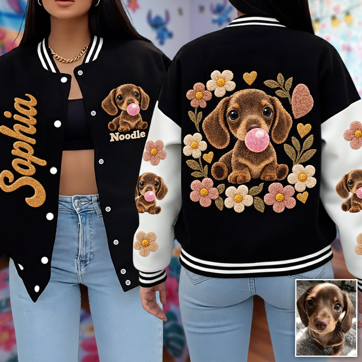 Personalized Adult Yellow Labrador Retriever Varsity Jacket Dog Lover Gift