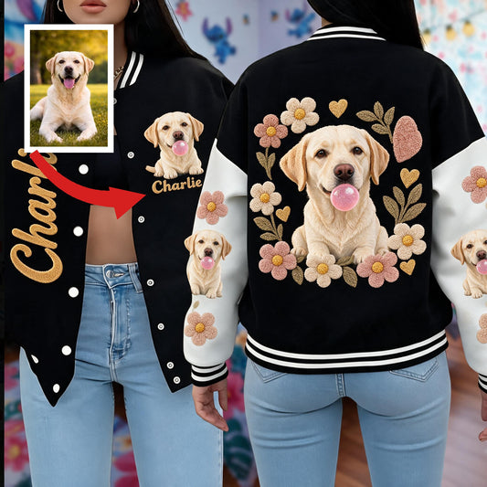 Personalized Adult Yellow Labrador Retriever Varsity Jacket Dog Lover Gift