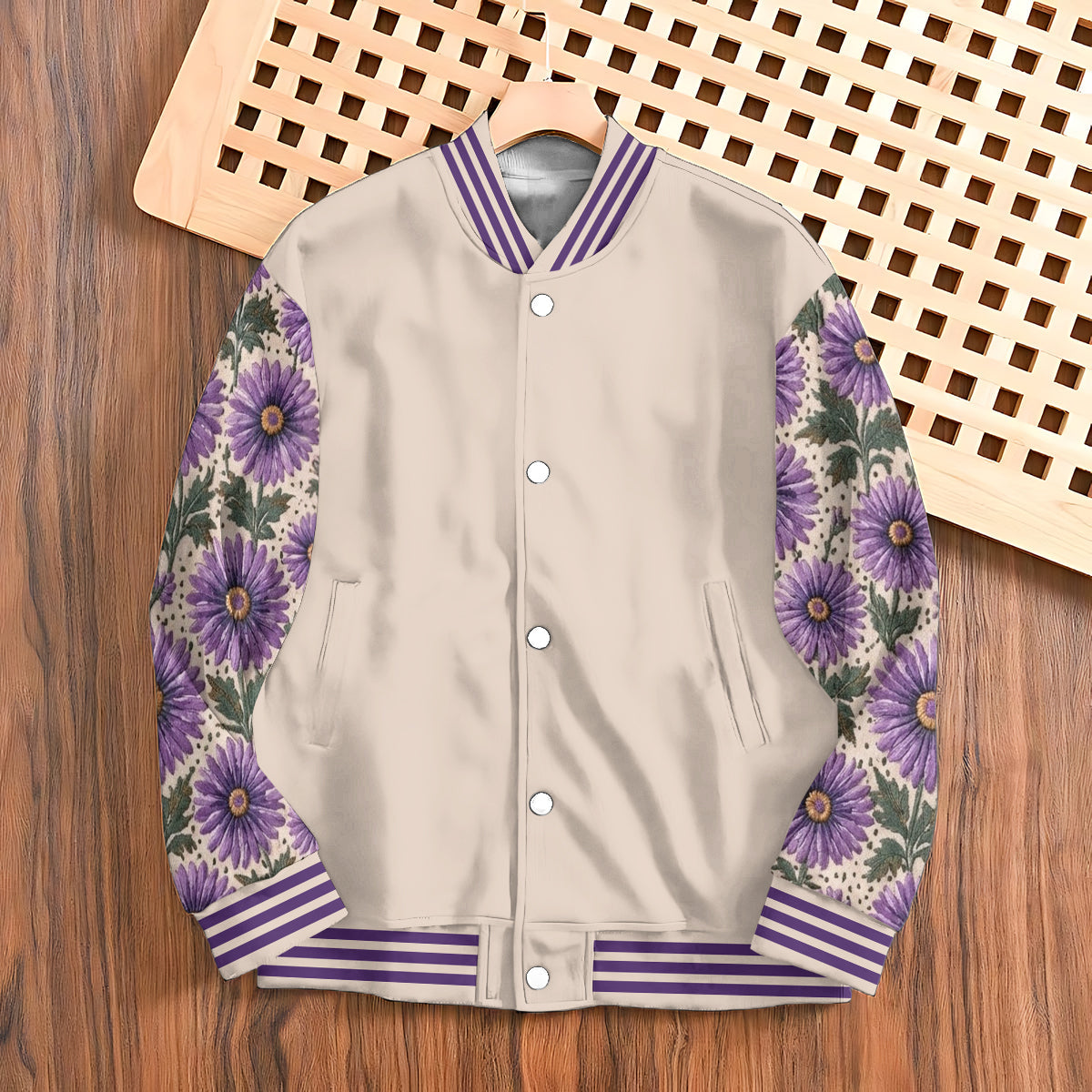 Personalized Latina Woman Floral Varsity Jacket Self Love Gift for Her