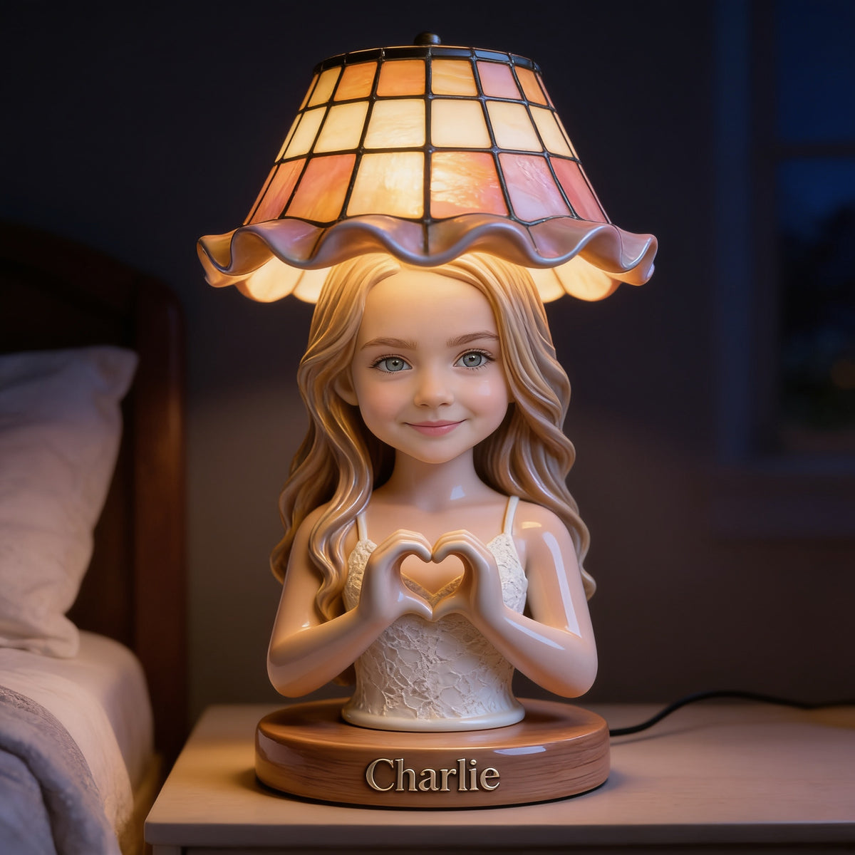 Personalized Little Girl Acrylic LED Night Light, Gift for Daughter Granddaughter Niece