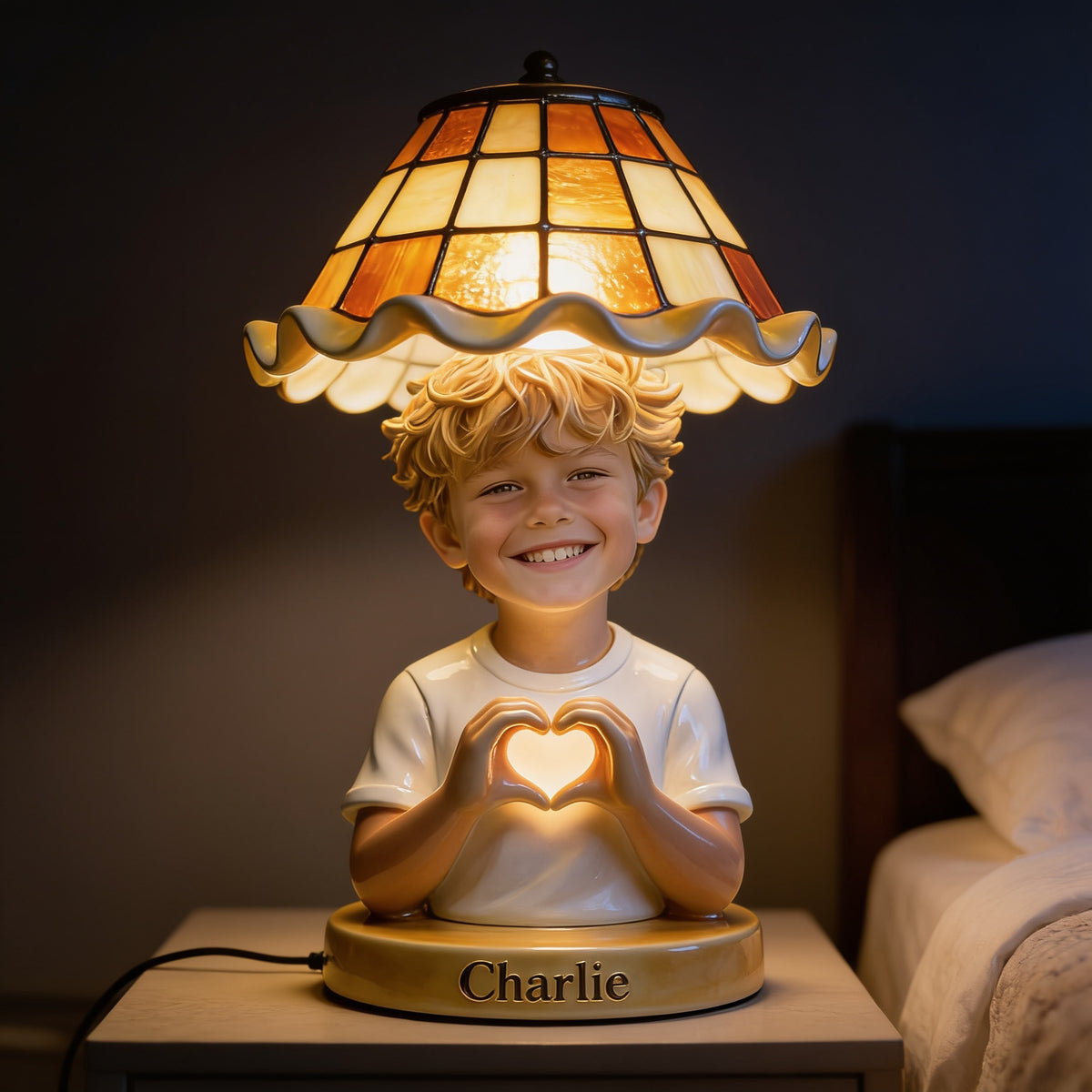 Personalized Little Boy Acrylic LED Night Light Custom Bedroom Gift for Son Grandson
