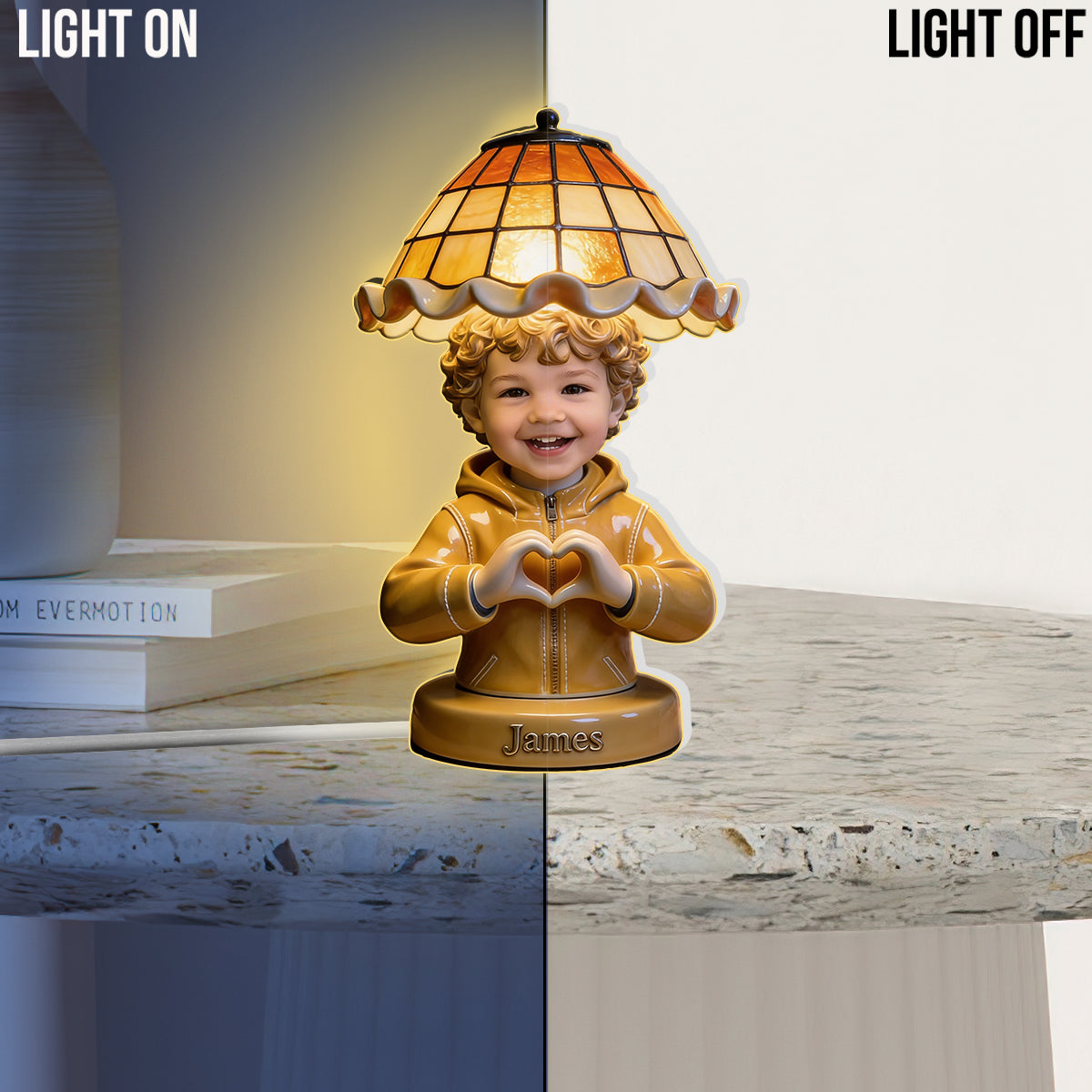 Personalized Little Boy Acrylic LED Night Light Custom Bedroom Gift for Son Grandson