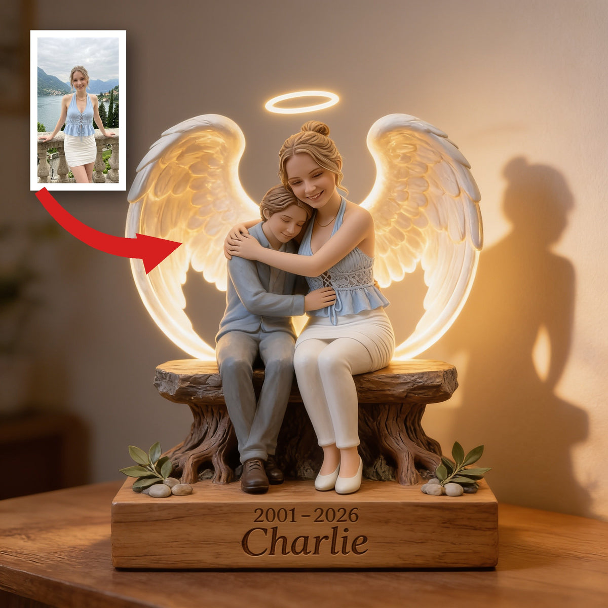 Personalized 2001-2026 Woman Memorial Acrylic LED Night Light